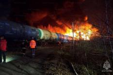 Сход вагонов и пожар произошли на участке Решеты - Арамиль
